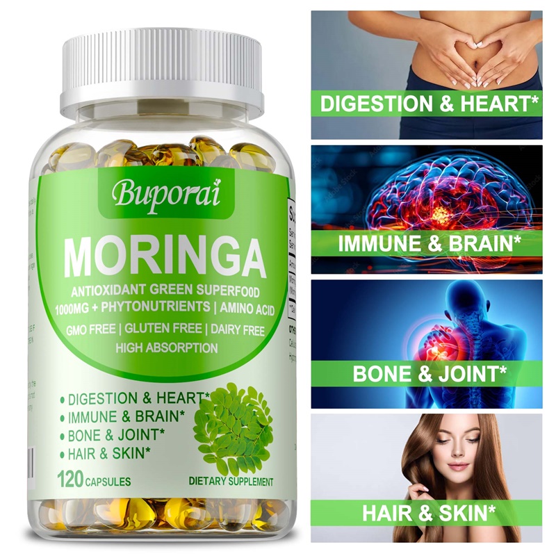 Moringa Leaf Powder - Capsules Moringa - Améliore le métabolisme,