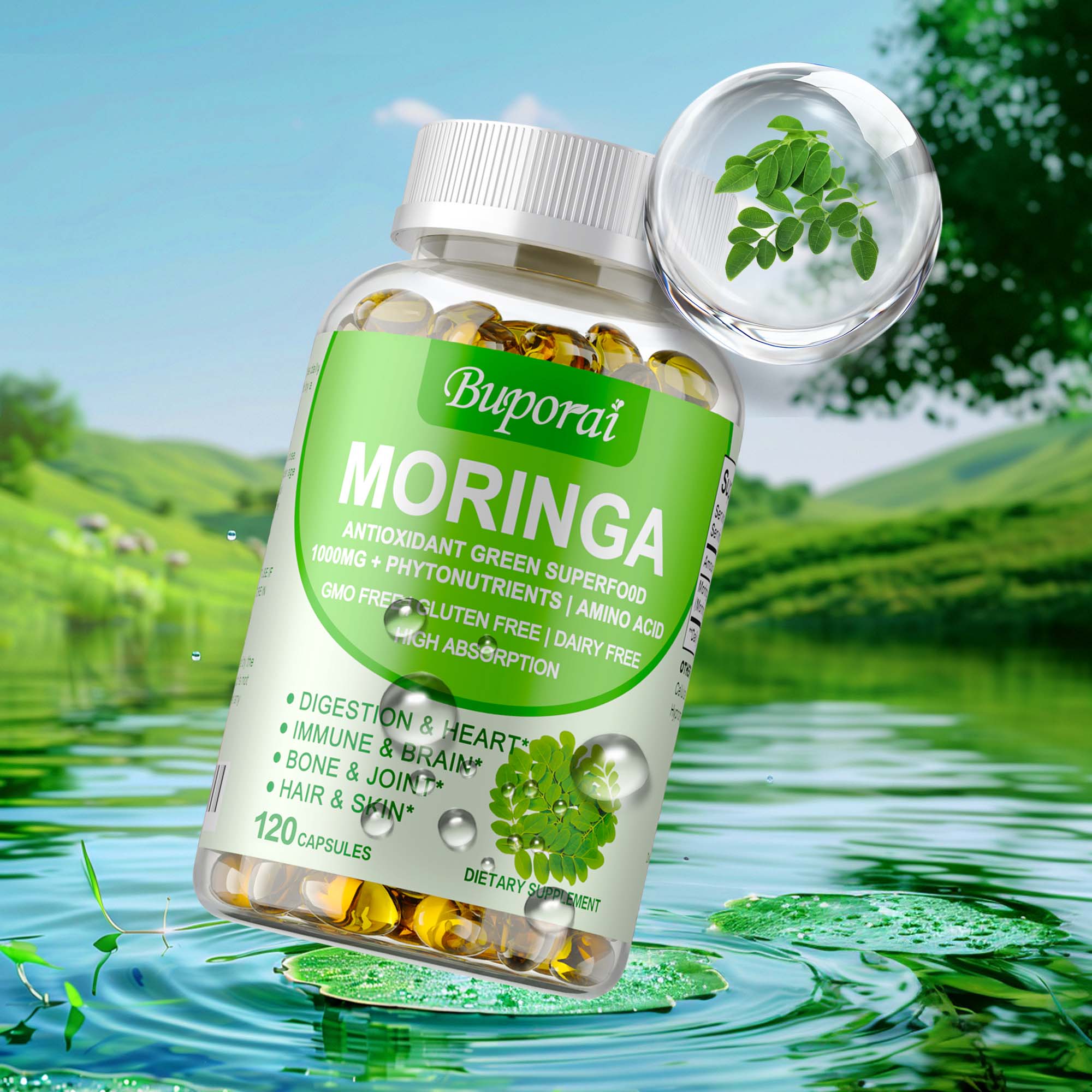 Capsules Moringa 1000 mg - Sou - Moringa Leaf Powder avis et prix